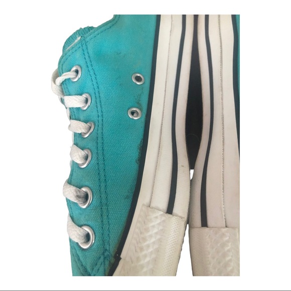 Converse Sneakers, Turquoise Size 8 - Picture 6 of 9